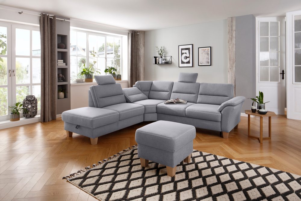 Home affaire Ecksofa »Soleo«, komfortabel durch Trapezecke mit Relaxfunktion, auch mit Bettfunktion und Stauraum, Federkern