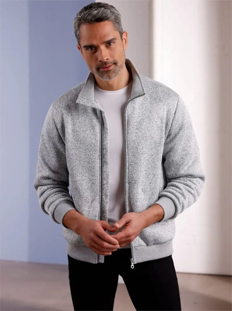 Classic Strickfleecejacke ohne Kapuze