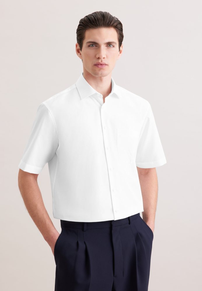 Seidensticker - Business Hemd Regular Fit Kurzarm Uni, für Herren, Weiss, Größe 39