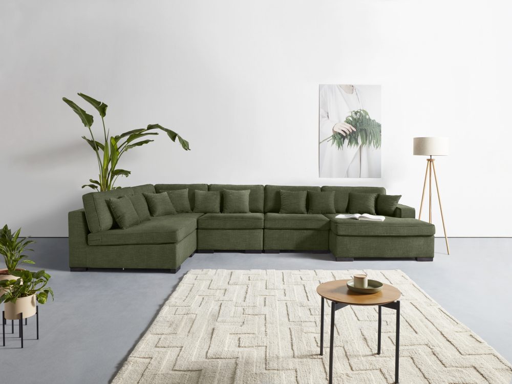 Guido Maria Kretschmer Home&Living Wohnlandschaft »Skara«, (5 St.), Lounge-Sofa mit Federkern-Polsterung, in vielen Bezugsvarianten, auch recycelt