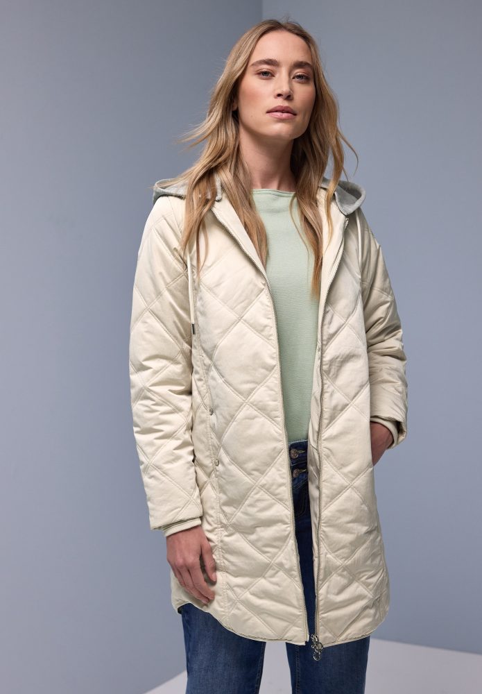 STREET ONE Steppjacke mit Kapuze mit abnehmbarer Jersey-Kapuze