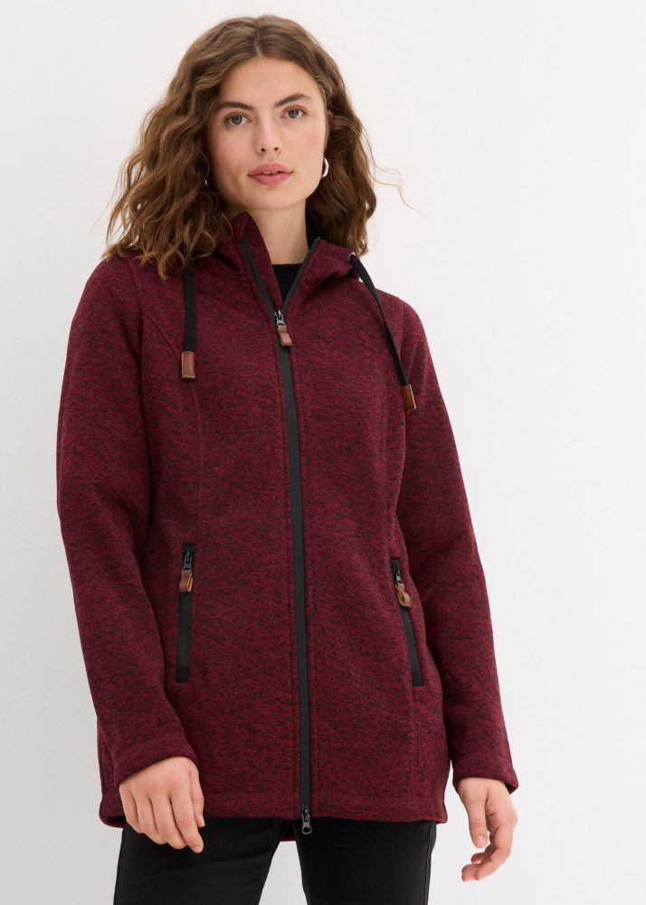 bonprix Strickfleecejacke 1 Stk. tlg. mit Kapuze bequeme Passform, mit Kapuze, mit verschliessbaren Taschen