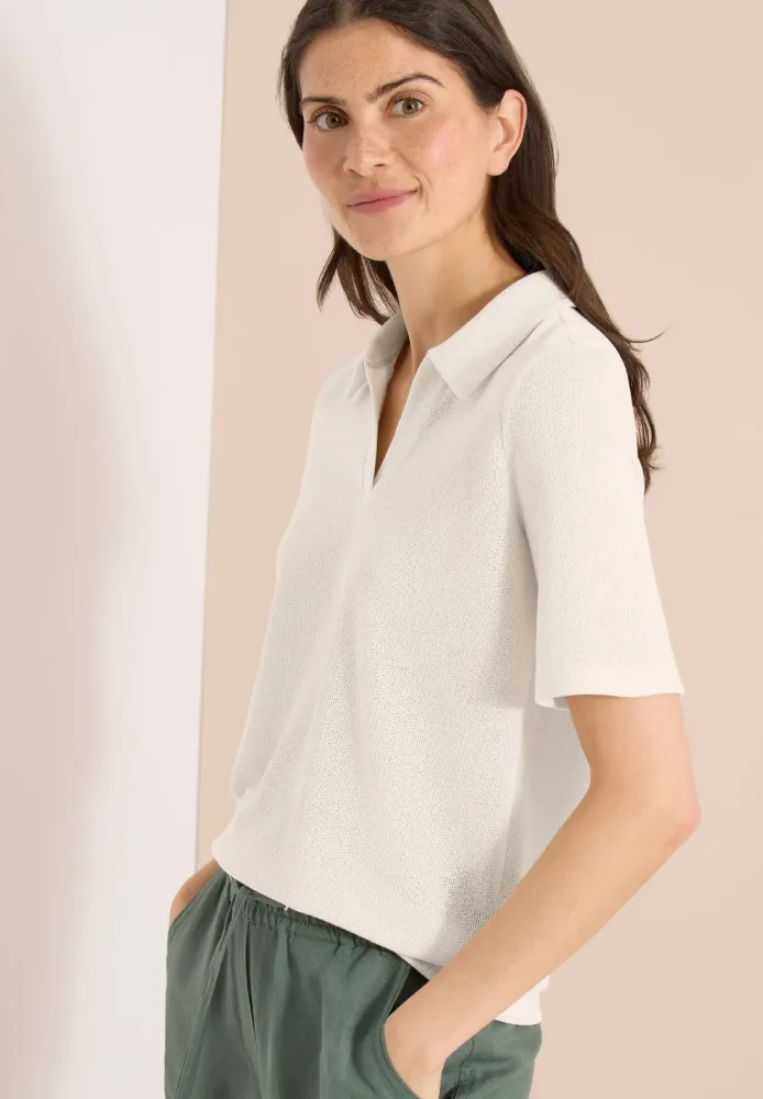 Kurzarm Poloshirt in Unifarbe
