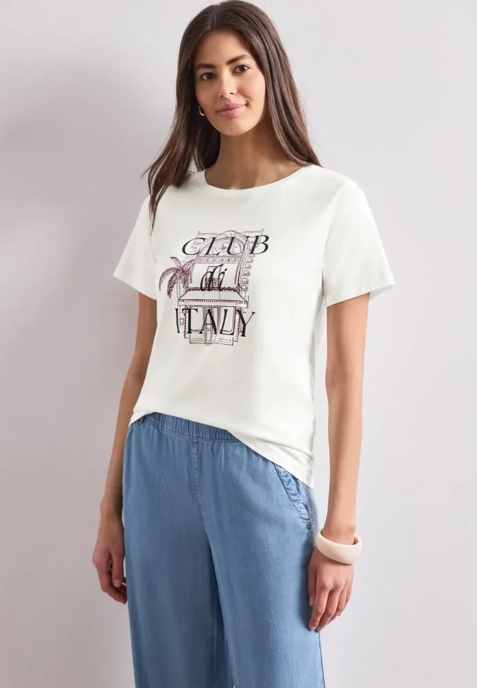 STREET ONE Kurzarmshirt Sommershirt mit Artwork