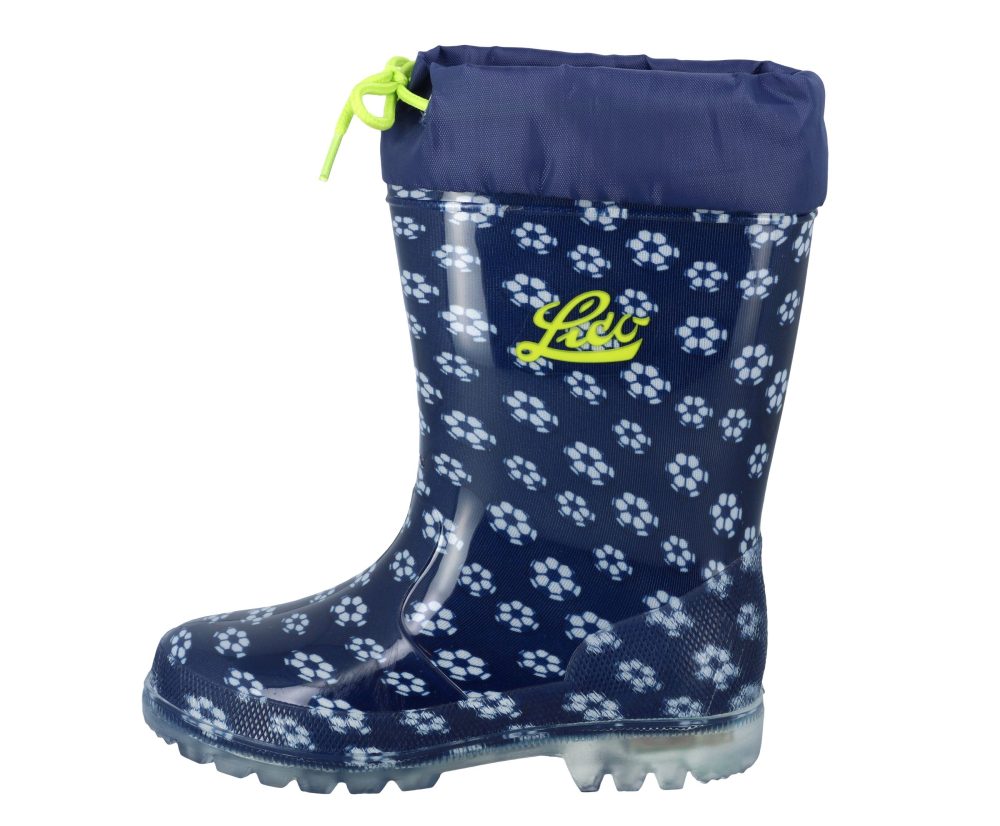 Lico Gummistiefel POWER BLINKY SOCCER in marine/weiß in Gr. 30