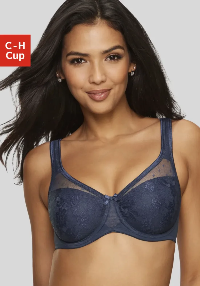 Nuance by Lascana Minimizer-BH mit unterlegter Jacquardspitze, Dessous, ideal für grosse Grössen