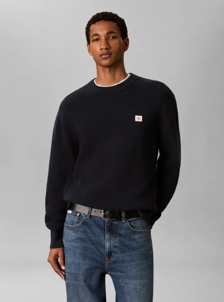 Calvin Klein Jeans Strickpullover Strukturstrick, Regular Fit