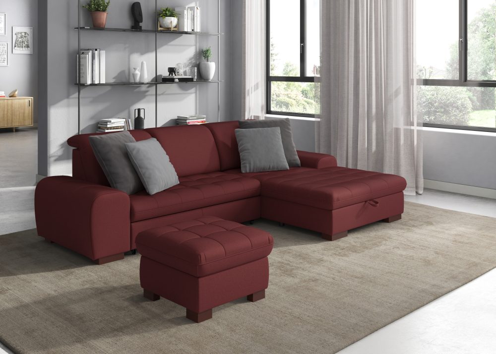 sit&more Ecksofa, wahlweise mit Bettfunktion, Bettkasten und Kopfteilverstellung, auch erhältlich in dem besonders leicht mit Wasser zu reinigendem 