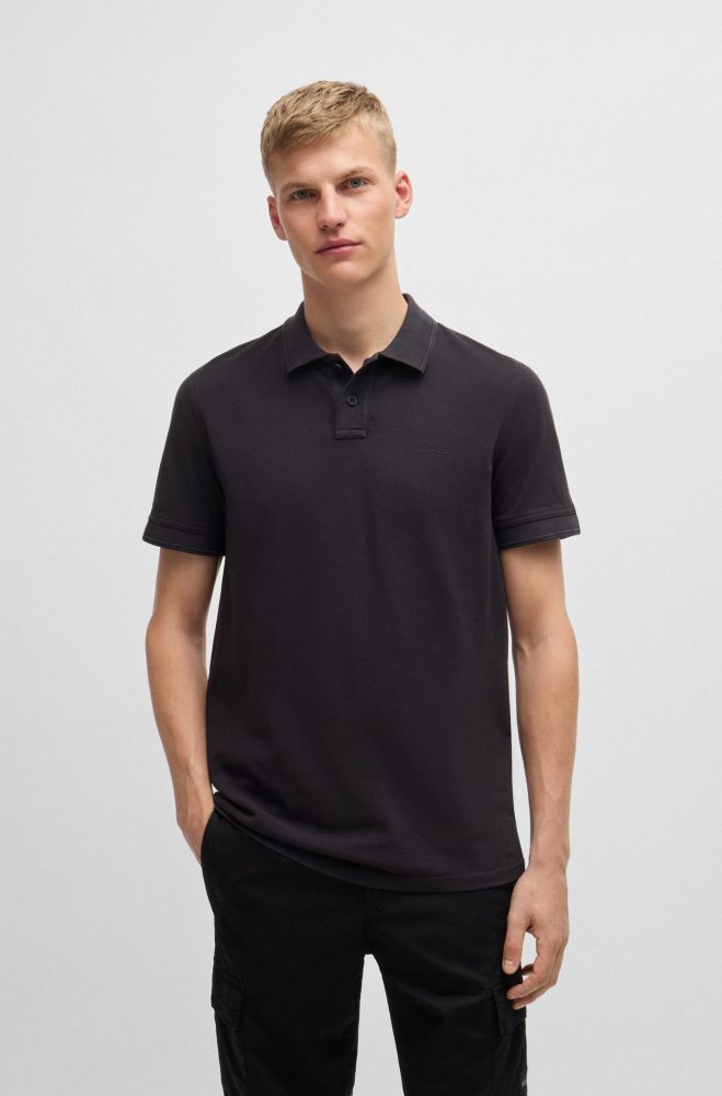 BOSS ORANGE - Poloshirt, kurzarm, für Herren, Black, Größe M