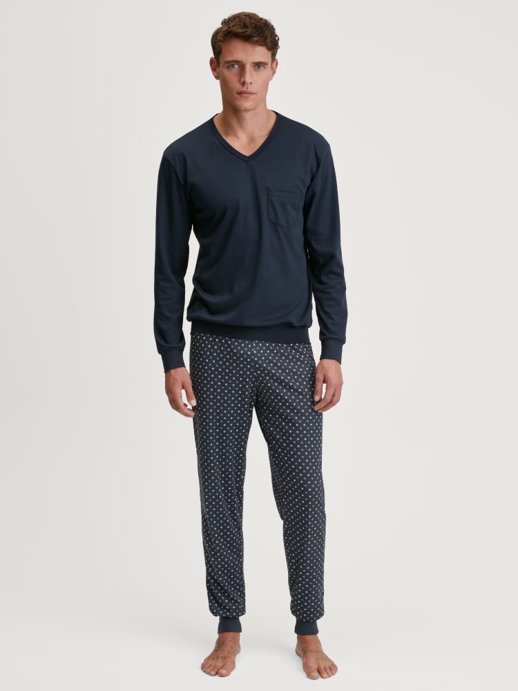 Calida - Pyjama-Set, langarm, für Herren, Saphirblau, Größe M