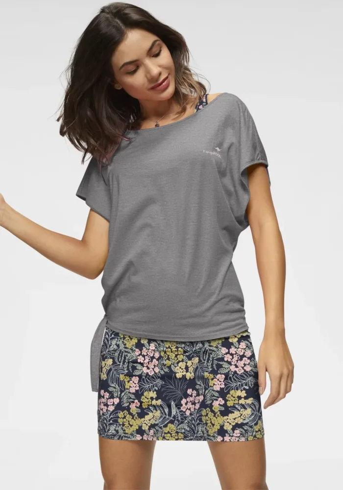 KangaROOS Sommerkleid Set, mit T-Shirt, 2 Stk. tlg. Set Shirt Kleid mit Blumen