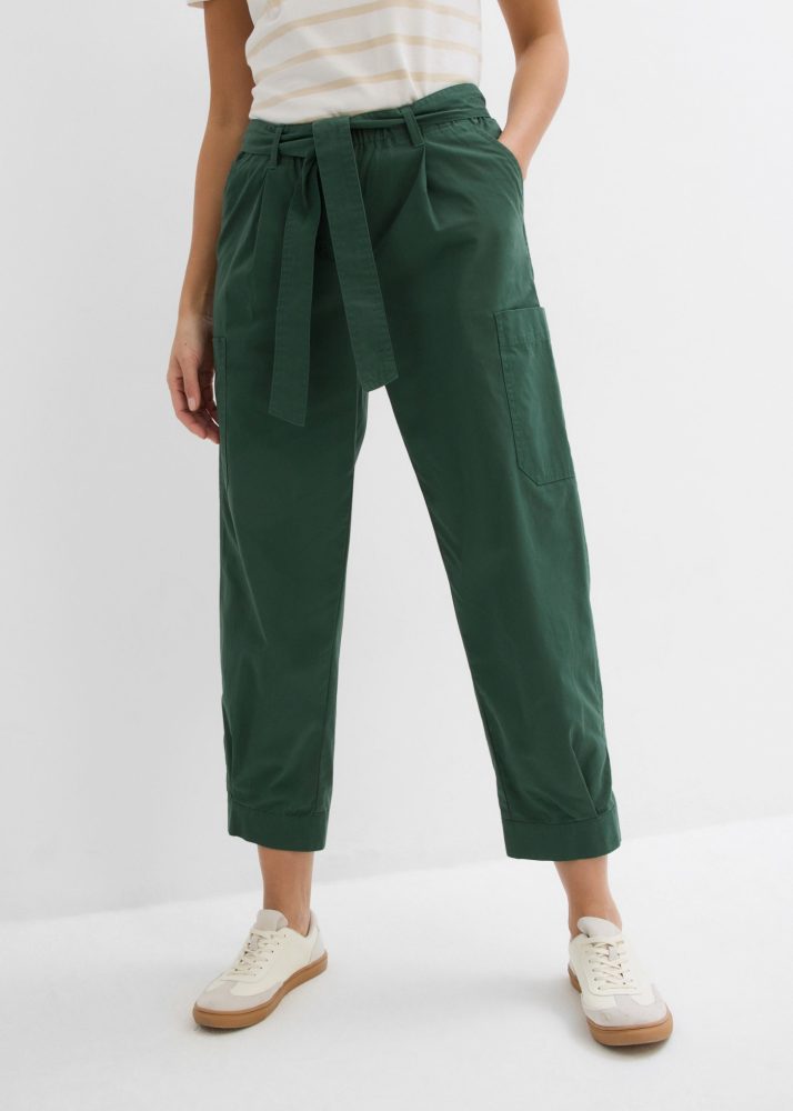 bonprix Cargohose Loose Fit, mit Bindegürtel, aus Baumwolle, in verschiedenen Grössen