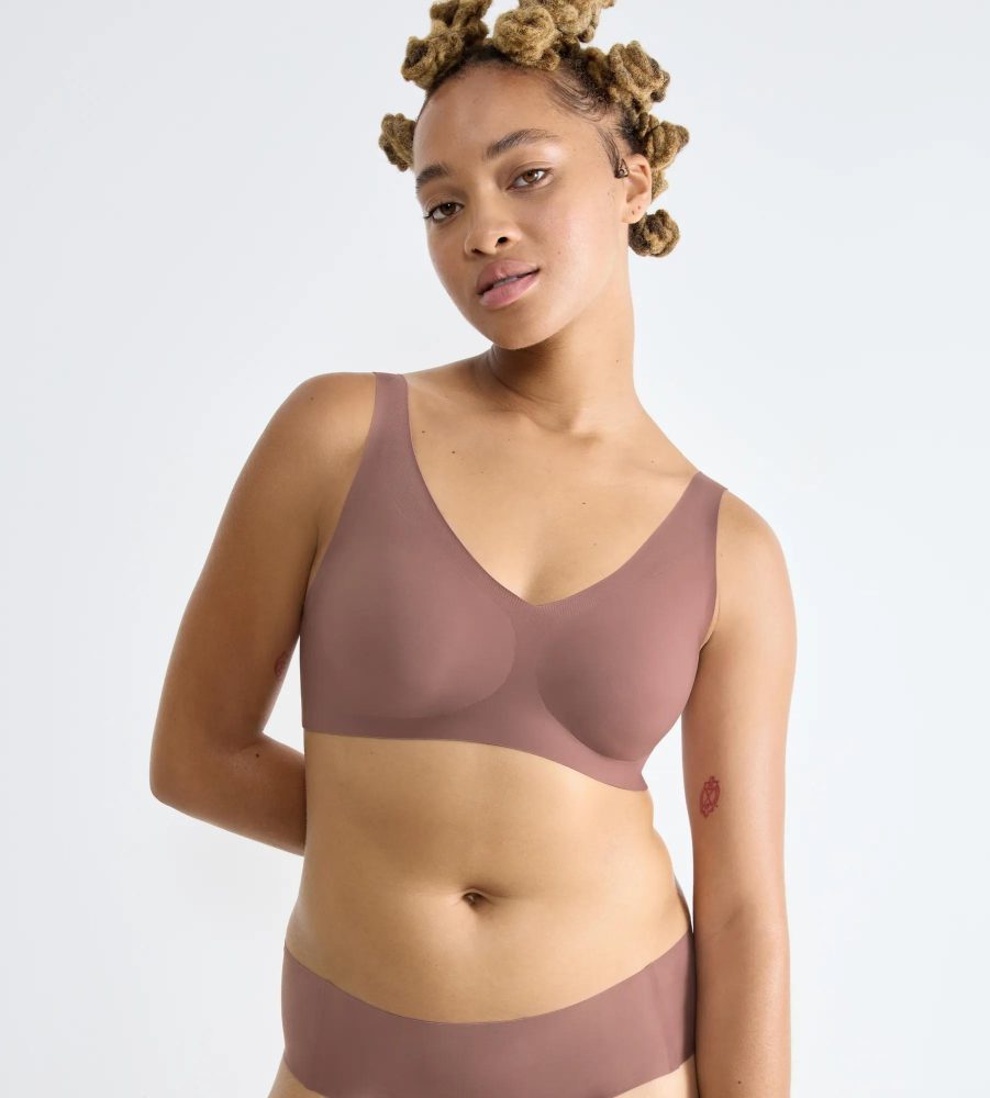 Sloggi - Bügelloser BH, wattiert, für Damen, Taupe, Größe M