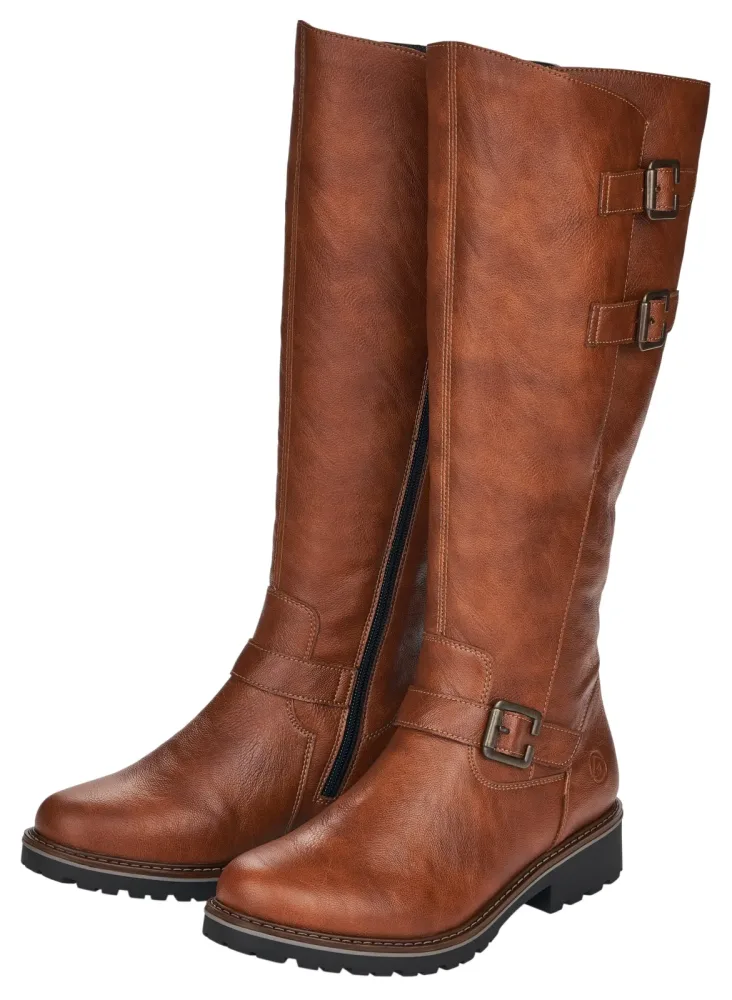 Remonte Winterstiefel, Blockabsatz, Langschaftstiefel, Wechselfussbett, XL-Schaft