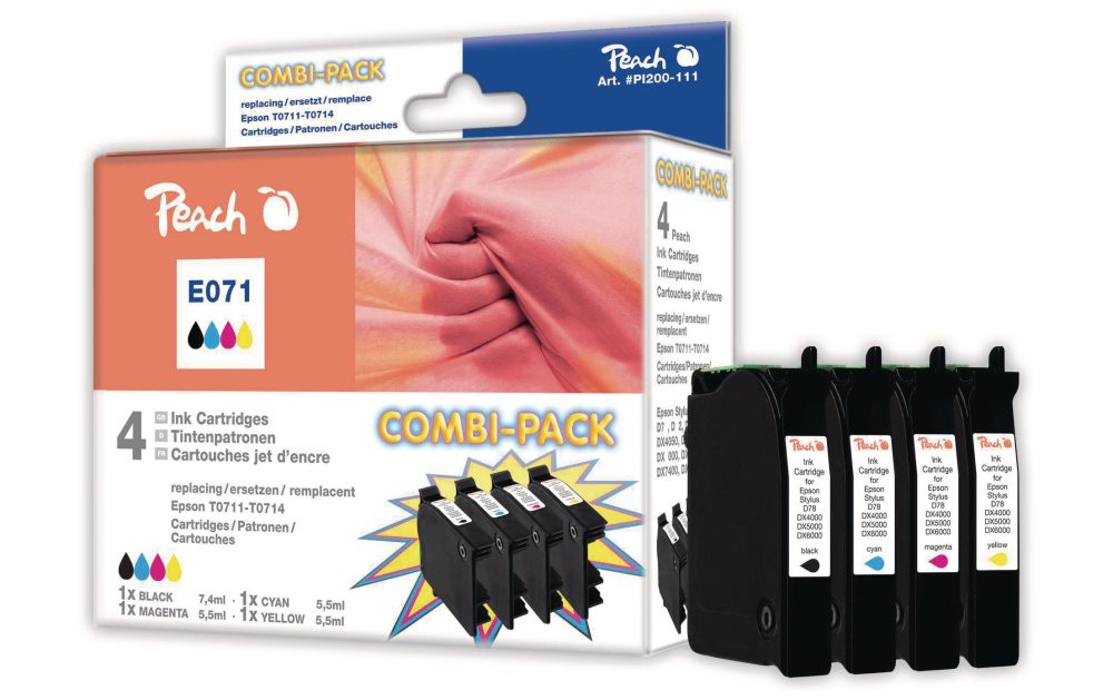 Peach Spar Pack Tintenpatronen kompatibel zu Epson T0715, T0711, T0712, T0713, T0714