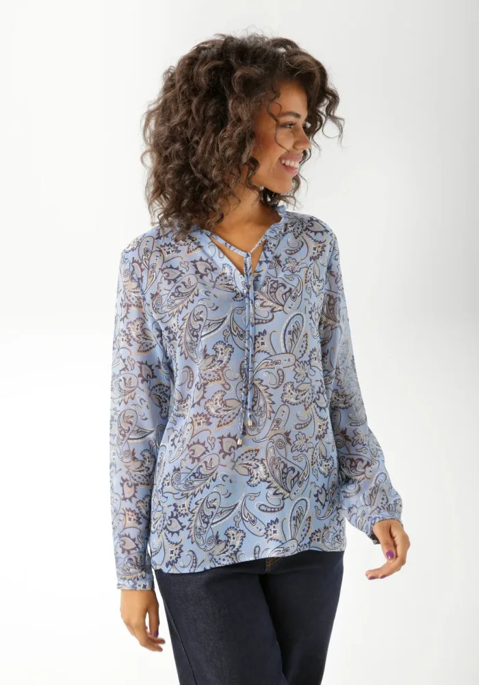 Aniston CASUAL Schlupfbluse mit farbharmonischem Paisley-Muster