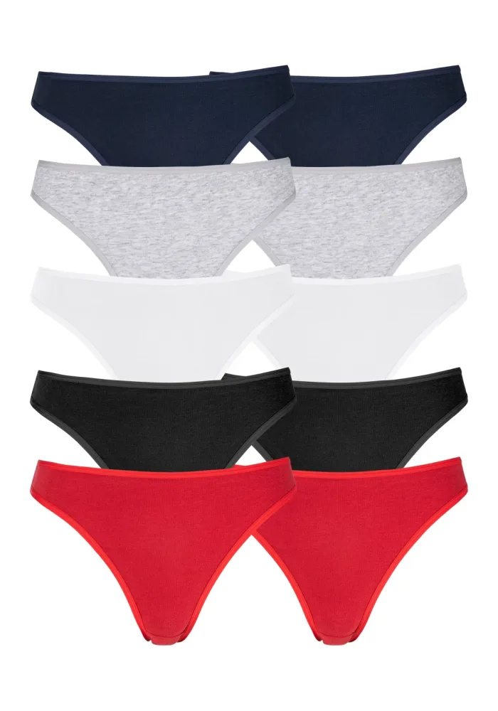 petite fleur String 10er-Pack, aus elastischer Baumwolle