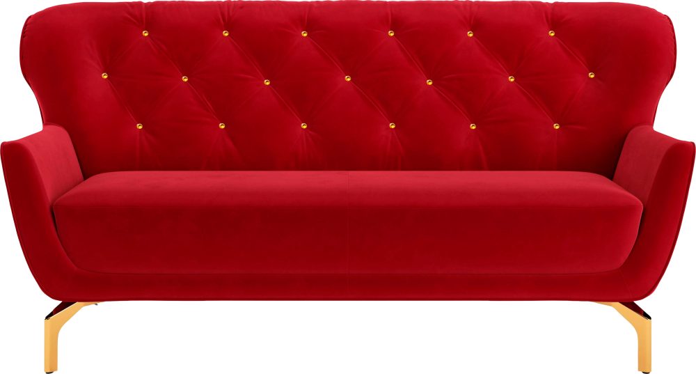 sit&more 3-Sitzer »Orient 3 V«, inkl. 2 Zierkissen mit Strass-Stein, goldfarbene Metallfüsse