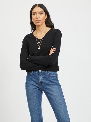 VILA - Pullover, für Damen, Black, Größe M