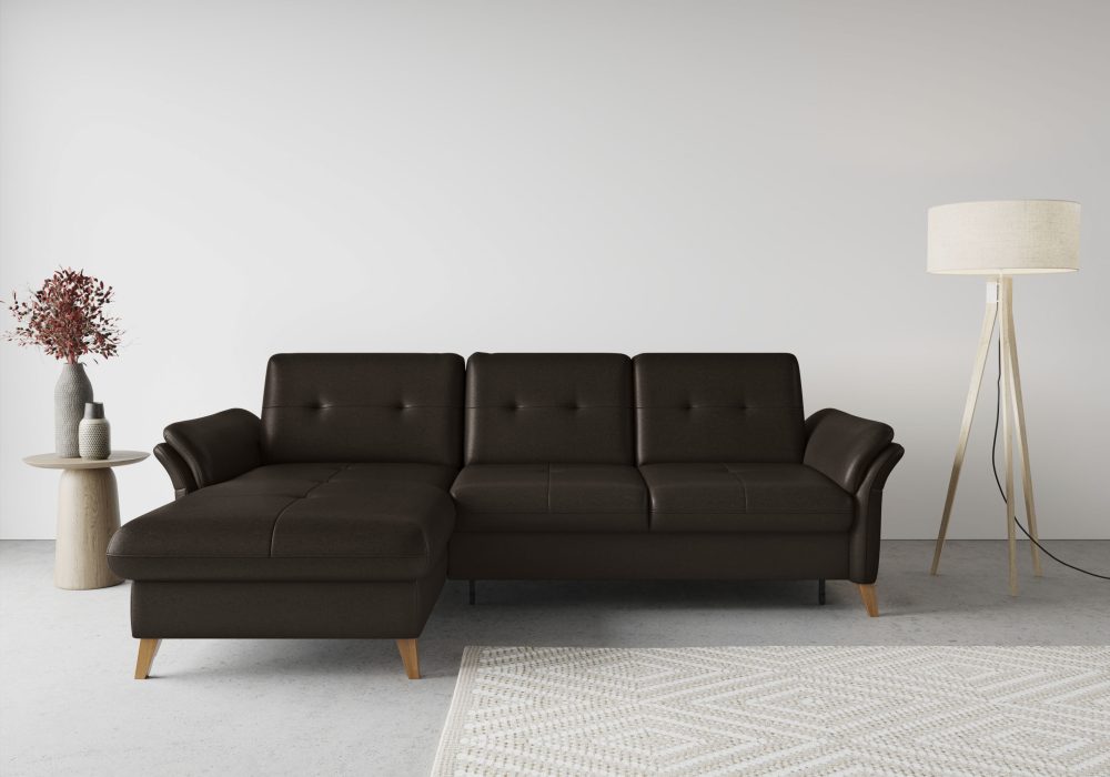 sit&more Ecksofa »Göteborg«, inklusive Sitztiefenverstellung und Federkern, wahlweise mit Bettfunktion und Bettkasten