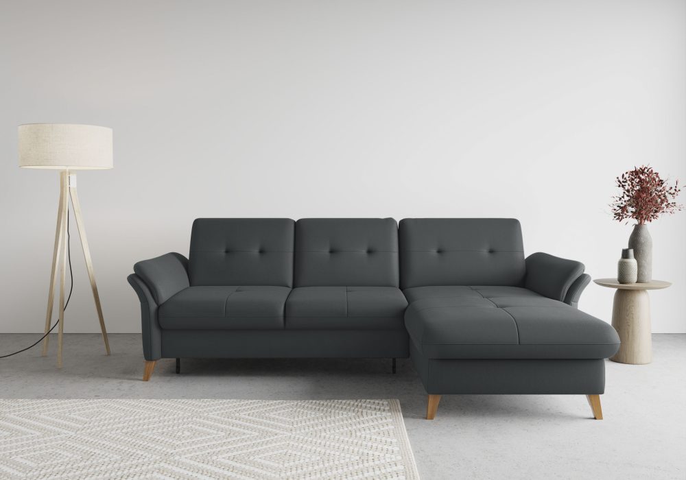 sit&more Ecksofa »Göteborg«, inklusive Sitztiefenverstellung und Federkern, wahlweise mit Bettfunktion und Bettkasten