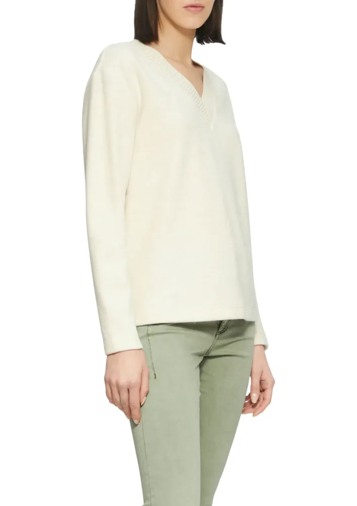s.Oliver V-Ausschnitt-Pullover in melierter Optik