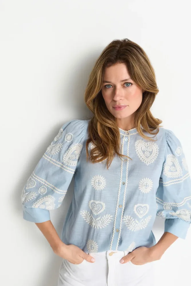 RICHROYAL Klassische Bluse Regular fit mit Stickereien