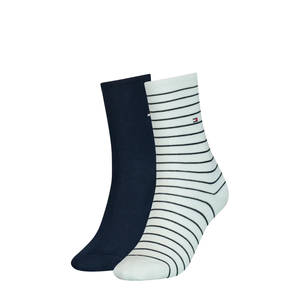 Tommy Hilfiger - Duopack, wadenlange Socken, für Damen, Weiss, Größe 39-42