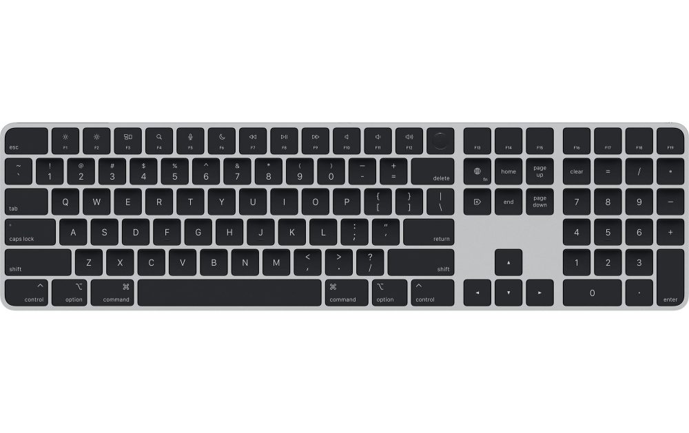 Apple - Kabellose Tastatur, Magic Keyboard with Touch ID and Numeric Keypad for Mac, Black