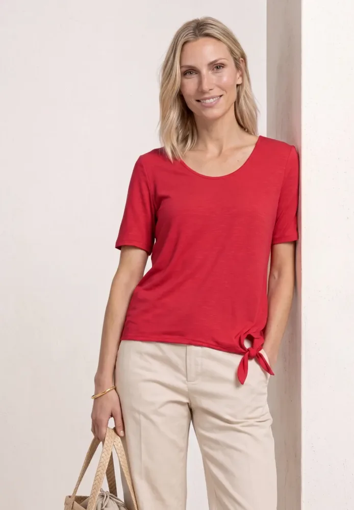 Kurzarm Shirt mit Knotendetail