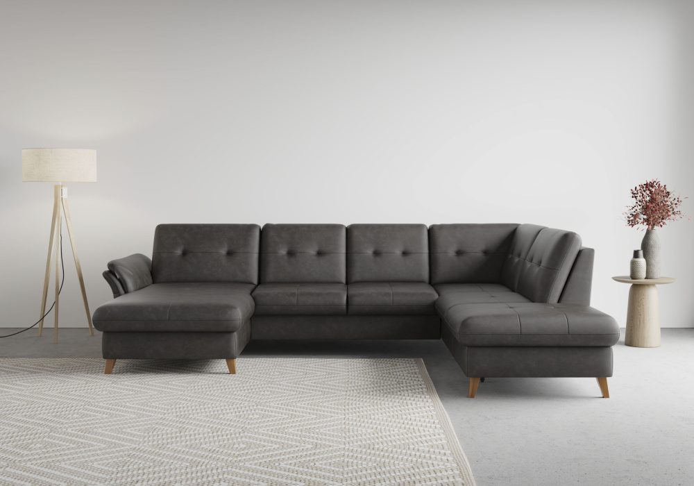 sit&more Wohnlandschaft »Göteborg«, inklusive Sitztiefenverstellung und Federkern, wahlweise mit Bettfunktion und Bettkasten