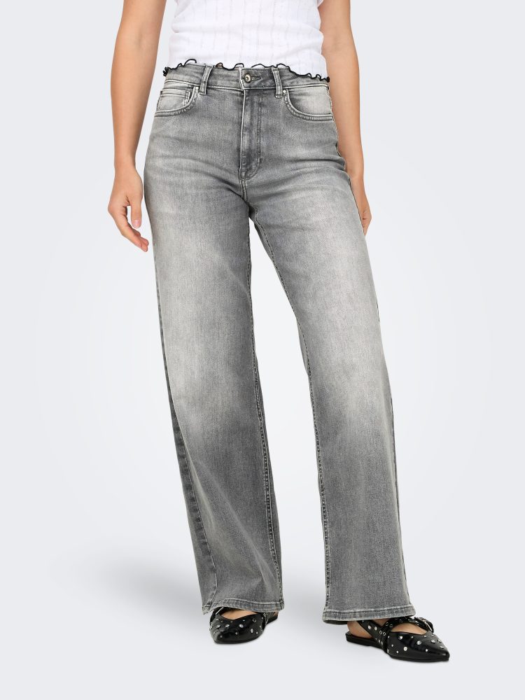 Only - High-Waist-Jeans, für Damen, Grau, Größe XS