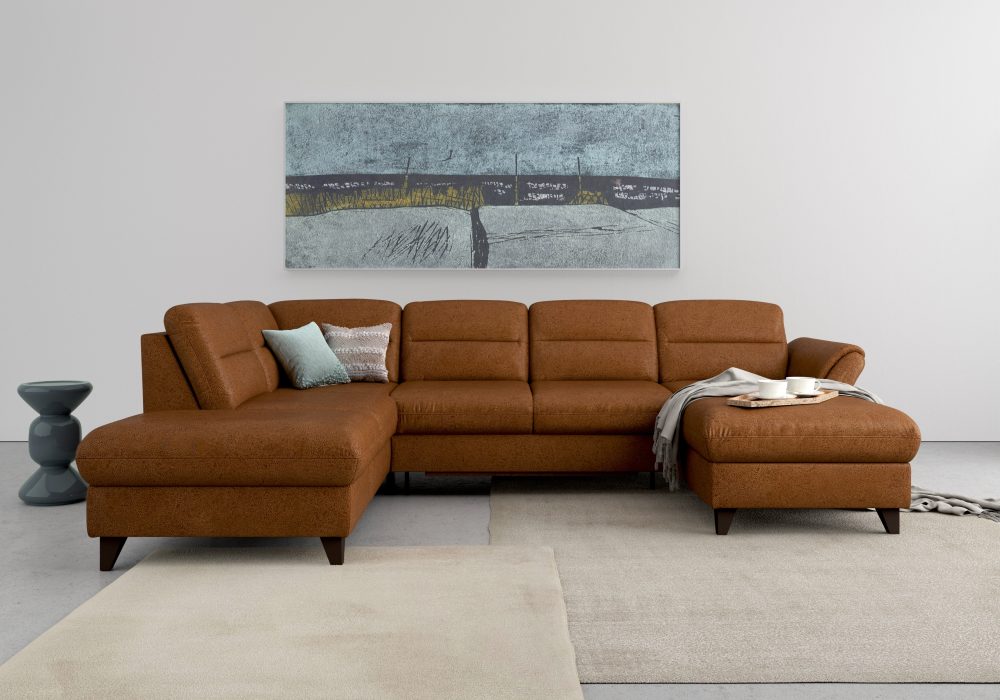 sit&more Wohnlandschaft »Mellum«, inklusive Federkern, wahlweise mit Bettfunktion, Stauraum und Armteilfunktion