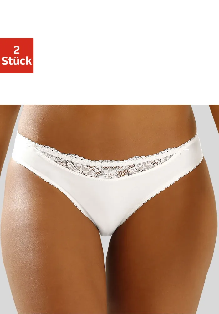 Nuance by Lascana Slip Packung, mit Spitzeneinsatz vorne