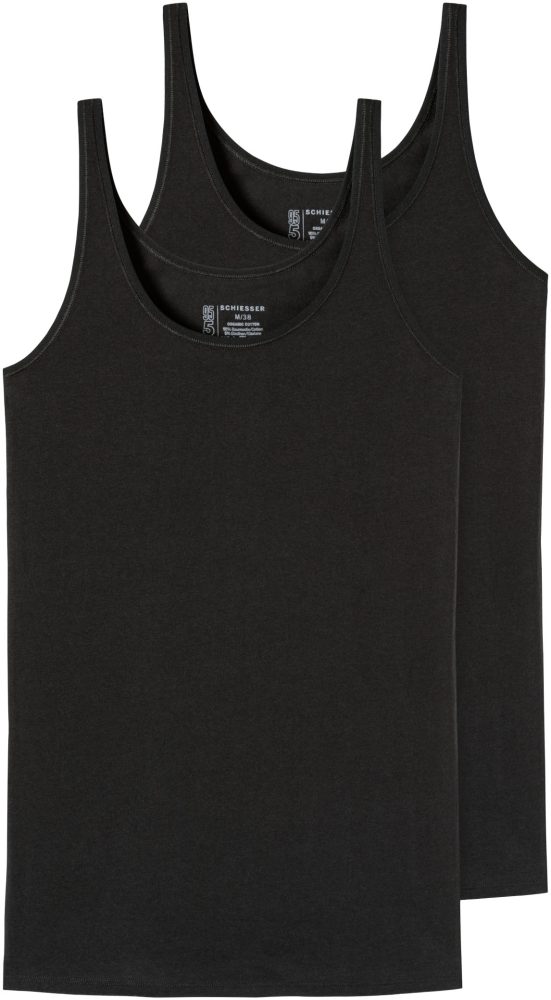 Schiesser - 95/5 Tanktop, für Damen, Schwarz, Größe 50