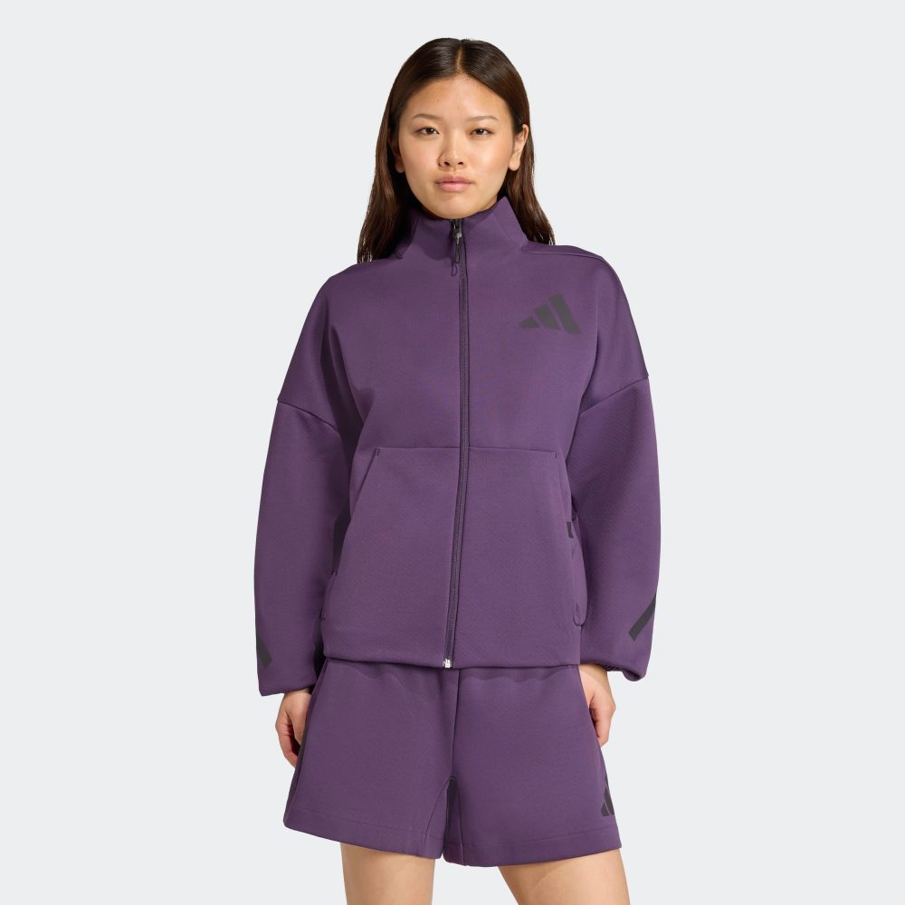 adidas - Sweatjacke, für Damen, Dunkelviolett, Größe S