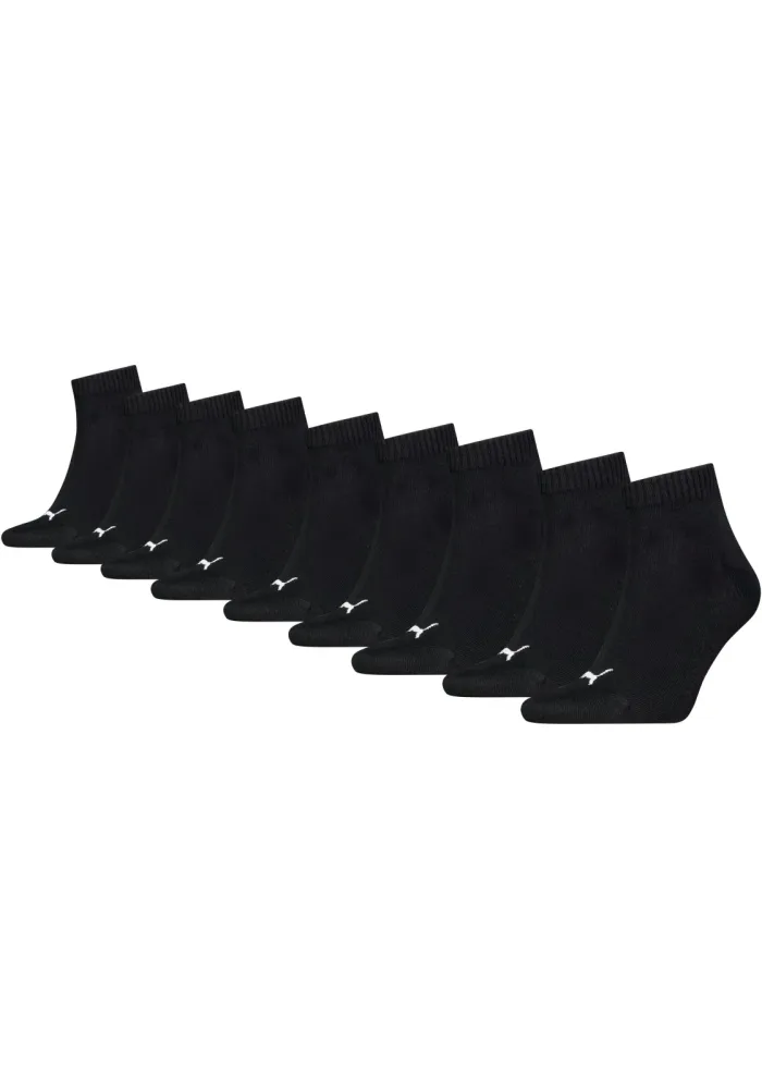 Puma - Socken  9er Pack Stretch-Quarter Plain ECOM 9P, für Damen, Schwarz, Größe 43-46