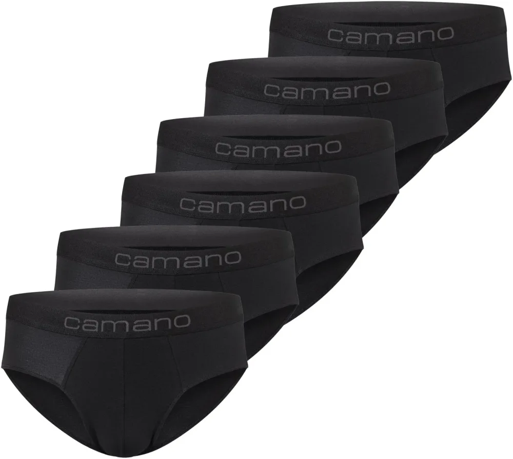 Camano - Slip  Figurbetont-Men comfort BCI Cotton Slips 6p in Box, M, Schwarz