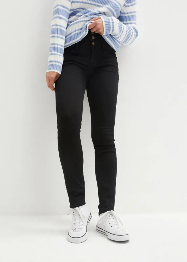 bonprix Wärmende Skinny Jeans High Waist, Shapingschwarz 50Damen