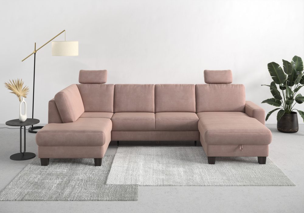 Home affaire Wohnlandschaft »Summer«, mit oder ohne Bettfunktion und Bettkasten, wengefarbene Holzfüsse