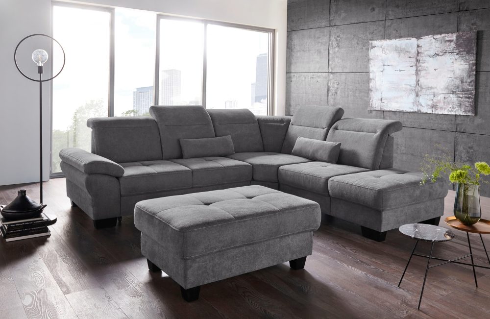 Places of Style Ecksofa »Cornwall«, incl. Sitztiefenverstellung, wahlweise mit Bettfunktion und Kopfteilverstellung