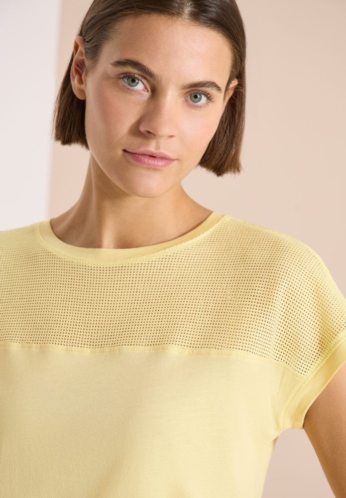 Cecil T-Shirt Sommerliche Leichtigkeit durch das Mesh-Detail