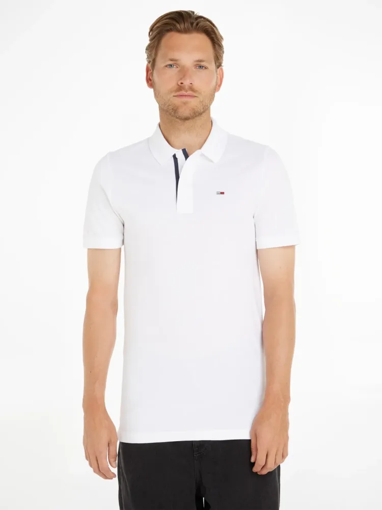 Tommy Jeans - Poloshirt, kurzarm, für Herren, Weiss, Größe S