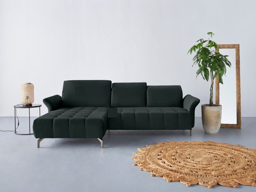 INOSIGN Ecksofa »Fresh«, Federkern, wahlweise mit Kopfteilverstellung, Armteilverstellung und mit motorischem Vorziehsitz, Bezug Olympia SOFT CELAN: leicht mit Wasser zu reinigen