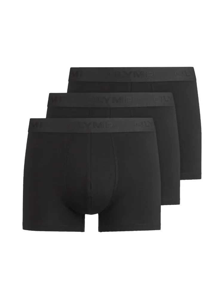 OLYMP Boxershorts Packung, 3er, 3 Stk. mit Ton-in-Ton Markenlogo