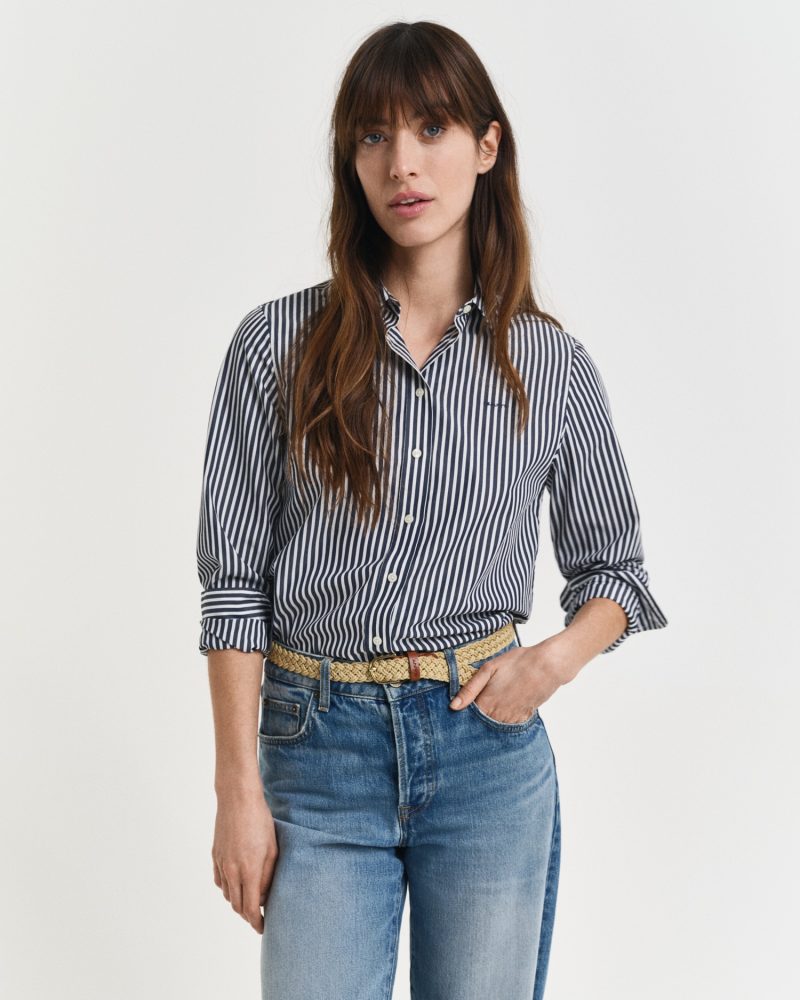 Gant - Bluse, langarm, für Damen, Blau, Größe 36