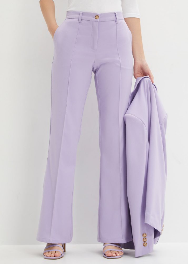 bonprix Anzughose mit Elasthan-Anteil, Regular Fit, Flared Schnitt, eleganter Stil