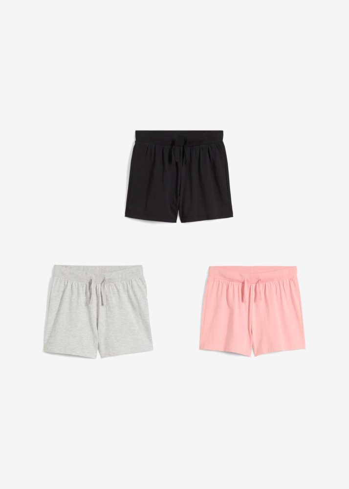 bonprix Shorts 3er Pack, Regular Fit, aus Baumwolle, verschiedene Grössen erhältlich