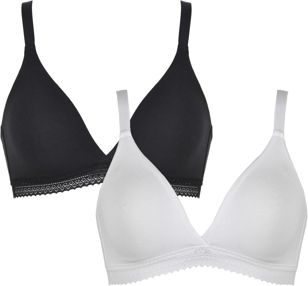 Naturana Soft-BH, (Packung, 2 tlg.), mit feiner Häkelkante, nahtlose Cups