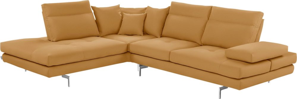 CALIA ITALIA Ecksofa »Toby Wing«, Sitztiefenverstellung, wahlweise mit Kissen-Set, Füsse Chrom glänzend